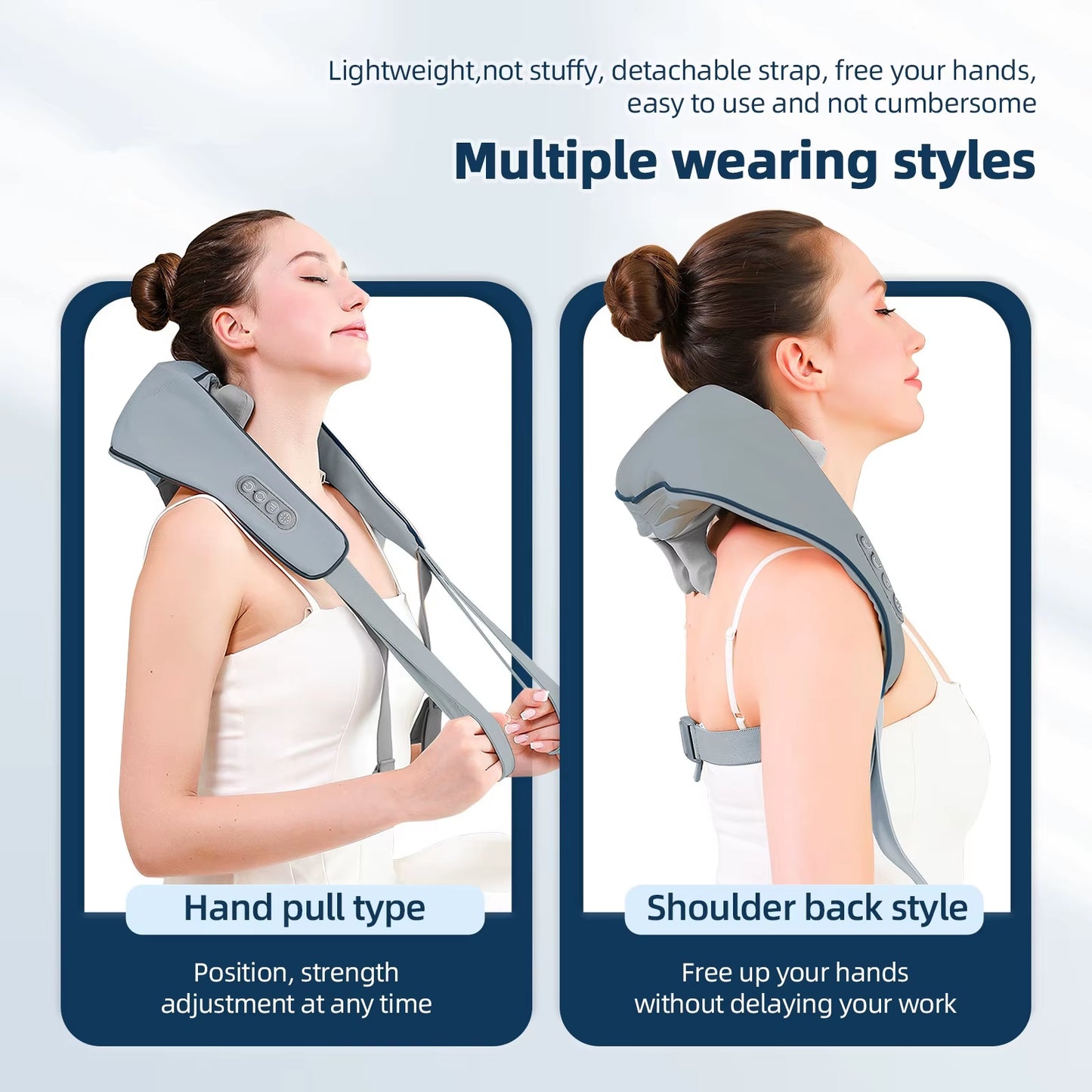 Foreverlily-Masajeador Inalámbrico Para Cuello Y Hombros, Chal De Masaje Para Amasar Hombros Y Espalda, Masajeador Cervical Para Cuello Trapezius, 26W