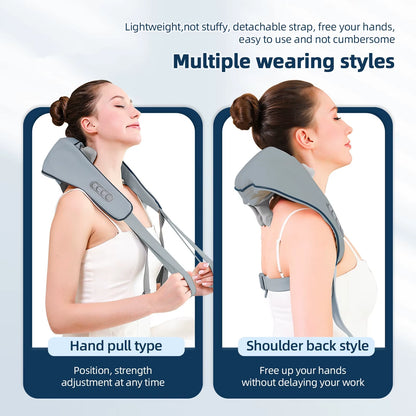 Foreverlily-Masajeador Inalámbrico Para Cuello Y Hombros, Chal De Masaje Para Amasar Hombros Y Espalda, Masajeador Cervical Para Cuello Trapezius, 26W