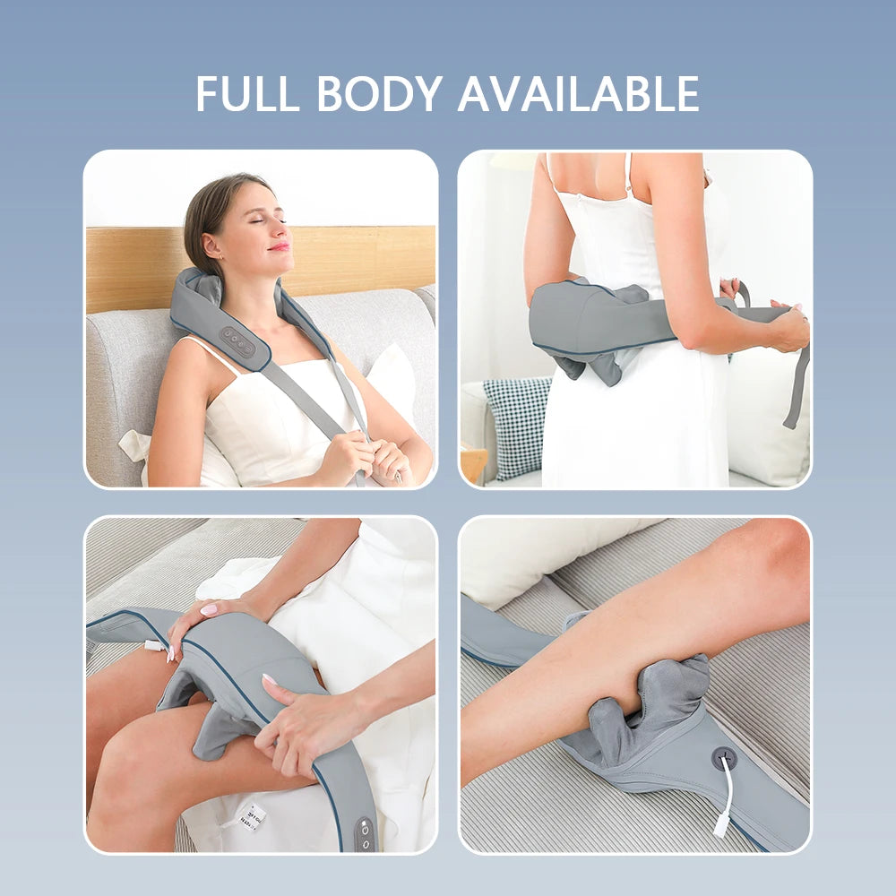 Foreverlily-Masajeador Inalámbrico Para Cuello Y Hombros, Chal De Masaje Para Amasar Hombros Y Espalda, Masajeador Cervical Para Cuello Trapezius, 26W