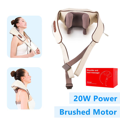 Foreverlily-Masajeador Inalámbrico Para Cuello Y Hombros, Chal De Masaje Para Amasar Hombros Y Espalda, Masajeador Cervical Para Cuello Trapezius, 26W